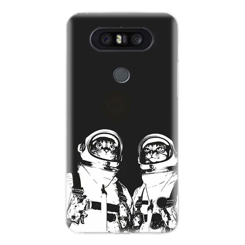 Кот космонавт прочный мягкий ТПУ чехол для телефона LG V40 G6 G7 Q6 Q8 Q7 G5 G4 V30 V20 V10 K8 K10 2018