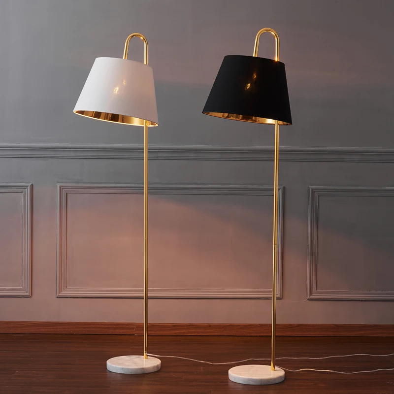 

SGROW Creative Fishing Fabric Lampshade Floor Lamps European Standing Lights for Bedroom Living Room Art Deco Lampara Fixtures