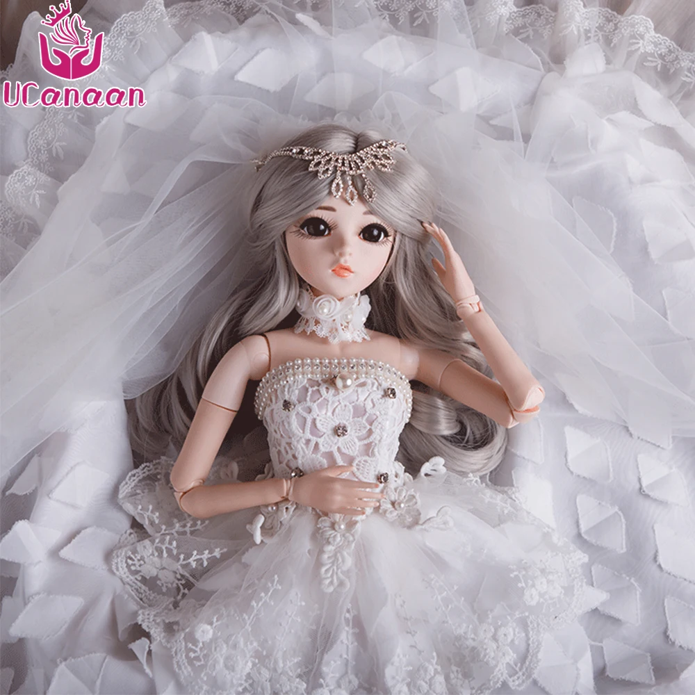 UCanaan/см 60 см элегантные 1/3 BJD куклы с наряд платье обувь парики макияж свадебное