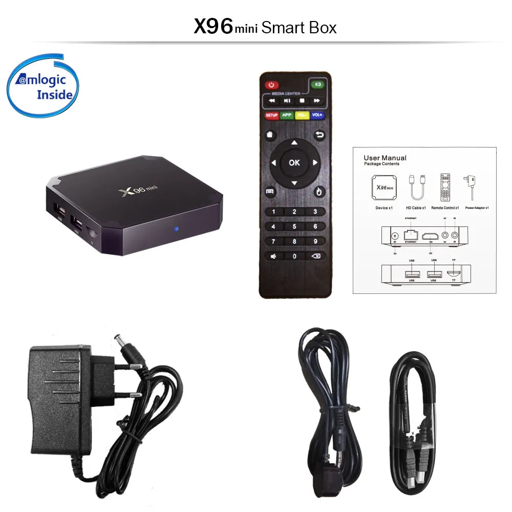 Android 9 0 Смарт ТВ бокс X96mini 1/2 ГБ 8/16 четырехъядерный процессор Amlogic S905W поддержка 2 4