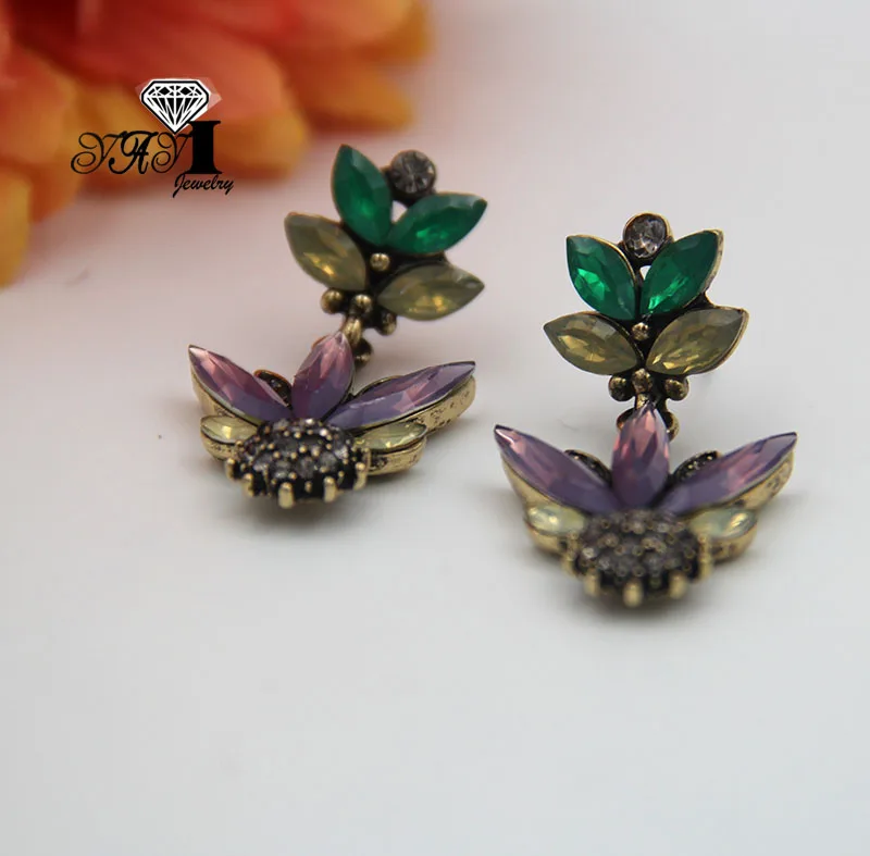 Ювелирные изделия YaYi мульти стеклянные стразы подвеска-кристалл серьги для