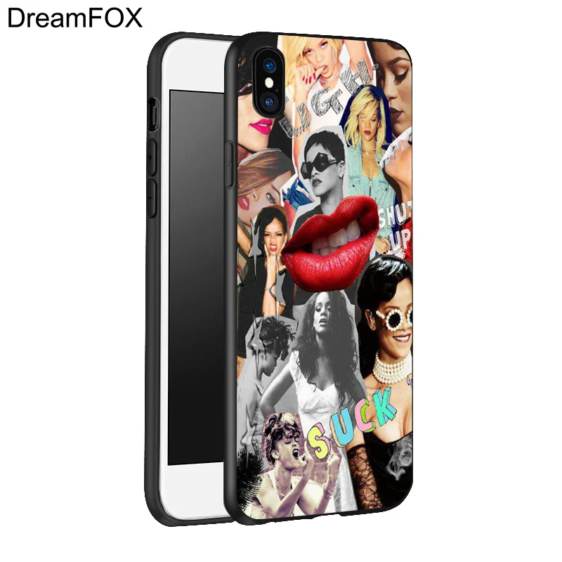 DREAMFOX K175 Rihanna Complex Черный Мягкий ТПУ силиконовый чехол для Apple iPhone 11 Pro XR XS Max X 8 7 6 6S Plus