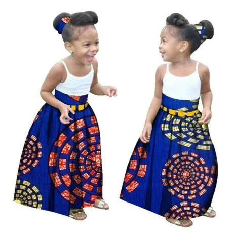 

2018 new arrival african children bazin riche skirts XS-3XL