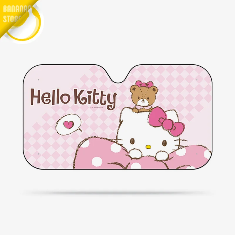 Милый солнцезащитный Зонт с изображением Hello Kitty для лобового стекла автомобиля
