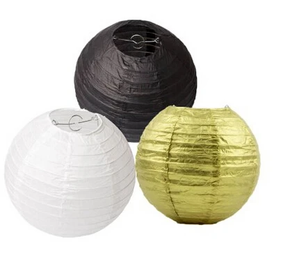 8 дюймов в упаковке 6 китайских бумажных фонарей лампа тень золотой белый черный