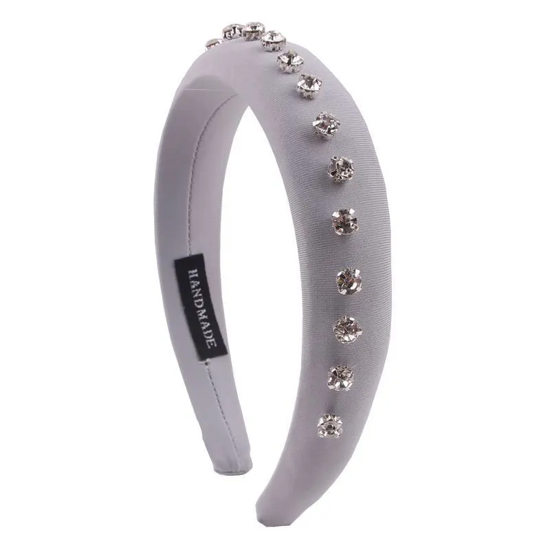 06 white Fioday, украшенные кристаллами, 3 см, ширина 1,5 см, толстые повязки на голову, черные, с заклепками, молочный шелк, повязки на голову для женщин, искусственные жемчужные обручи для волос, женские - Цвет: 06 white