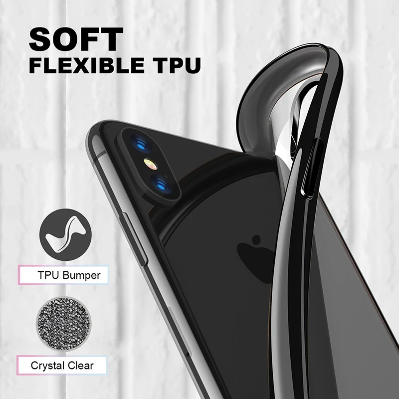 Для iPhone 12 Mini 11 Pro Max XS XR X 8 Plus 7 6 6S 5 5S SE 2020 защитный чехол ультра тонкий мягкий ТПУ