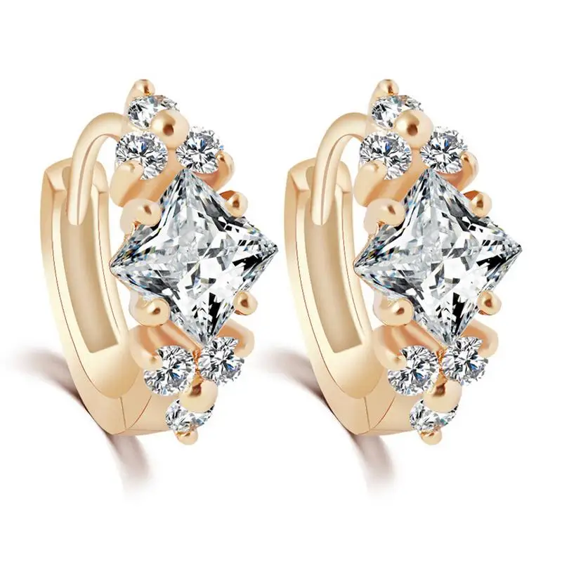 2015 новинка золото плакировкой / платины очаровательная циркон серьги заявление