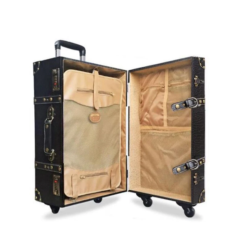 CARRYLOVE 2" 24" 2" дюймов Женский Белый Черный Рюкзак Винтажный багаж сумка на колесиках для путешествий с колесами