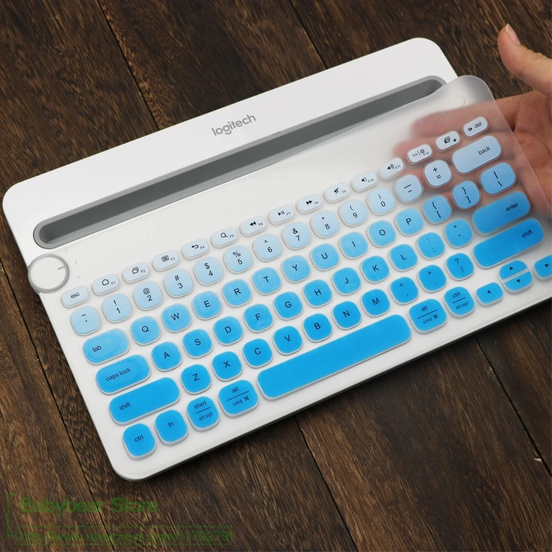 Для logitech K480 Bluetooth многофункциональная клавиатура силиконовая Пылезащитная Беспроводная настольная клавиатура защитная пленка Пылезащитная пленка - Цвет: fadeblue