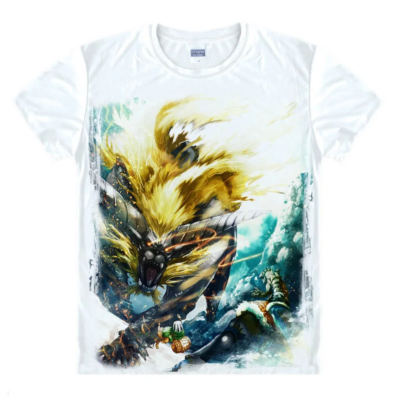 Футболка Coolprint с рисунком из аниме Монстр Хантер 4 онлайн футболки коротким