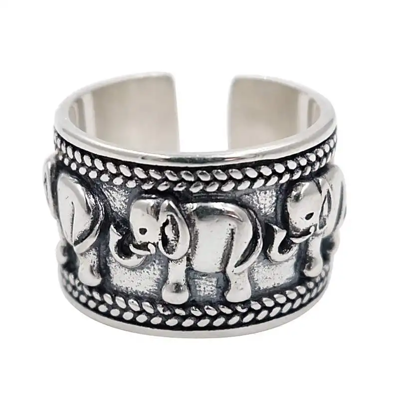 DIEERLAN Bijoux модные богемные Слоны антикварные большие кольца винтажные Свадебные