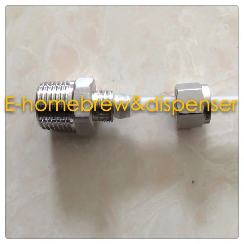 Компрессионный мужской разъем из нержавеющей стали 304 резьба 1/2 дюйма x 10 мм