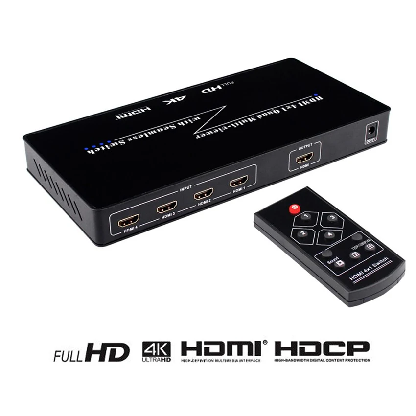 4K HDMI 4X1 четырехъядерный многоцелевый переключатель с дистанционным управлением