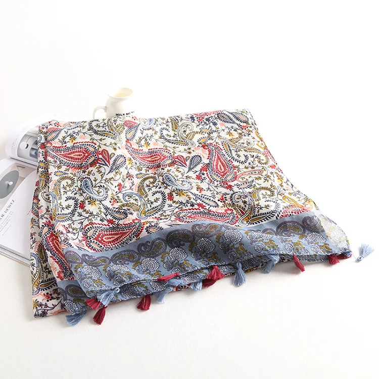 2017 Летний Новый горячей оптом в стиле ретро хлопковый шарф женский украшения