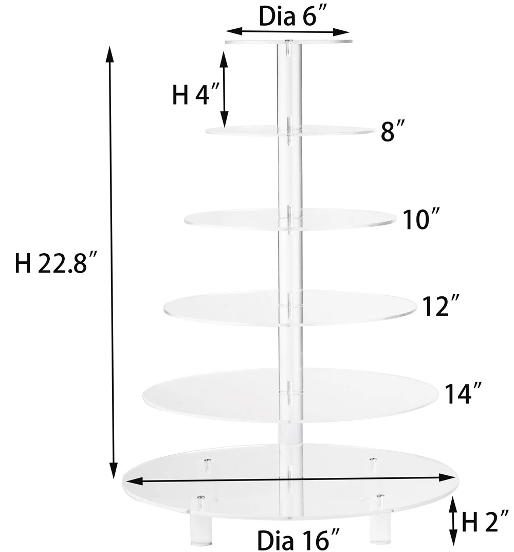 YestBuy 6 ярусов Maypole квадратная Свадебная вечеринка дерево башня акриловый Кекс
