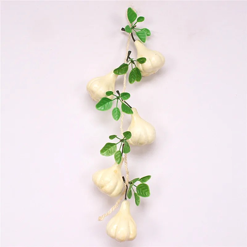 5 garlic heads Искусственный фрукт из пенопласта и овощей шампуры домашний Настенный декор поддельные овощи Отель Свадебный Ресторан DIY Настенный декор - Цвет: 5 garlic heads