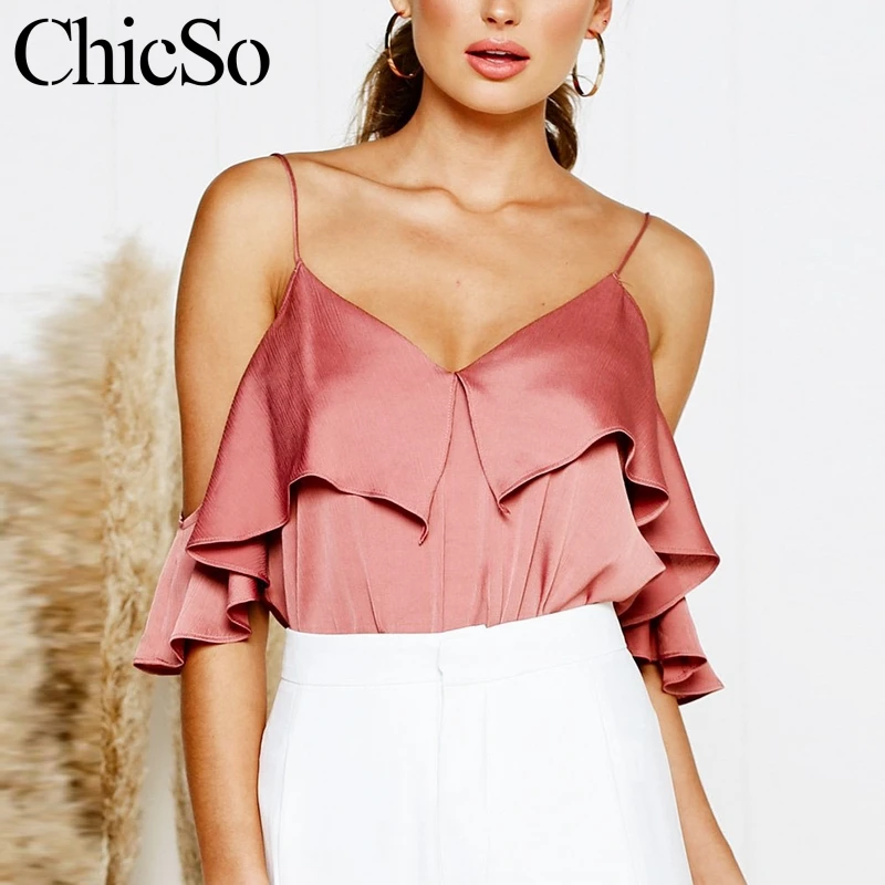 Женский Атласный топ на бретельках MissyChilli черный с v образным вырезом и открытыми