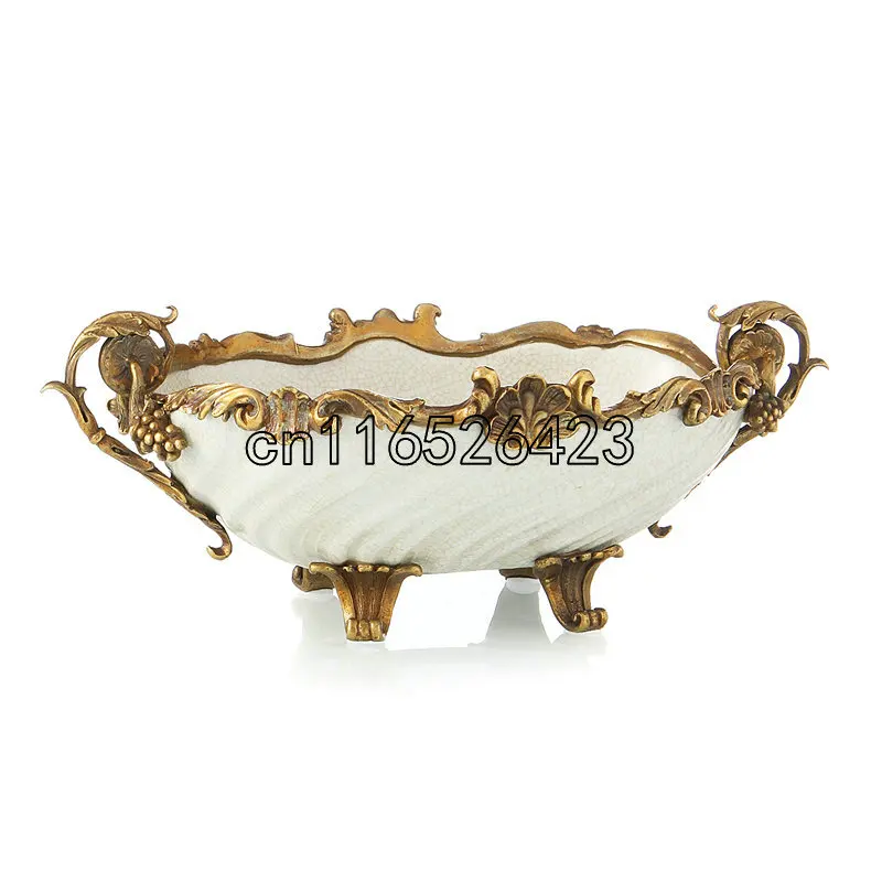 Высококачественная керамическая рельефная полосатая чаша для фруктов с