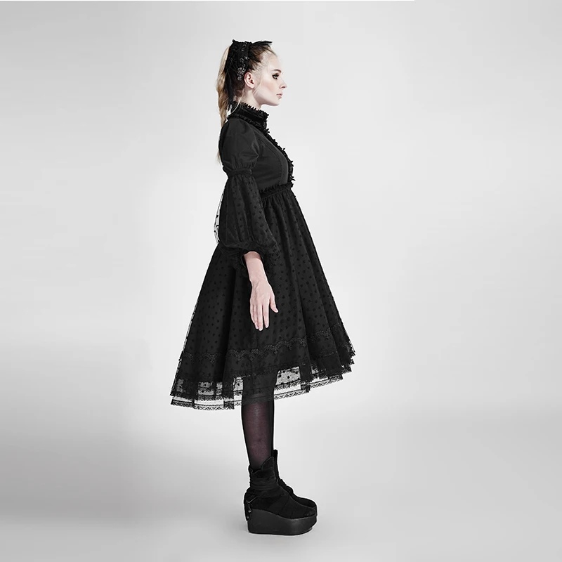 Лолита кружево лук Стенд воротник Милая Принцесса Сказка Высокая талия Длинное