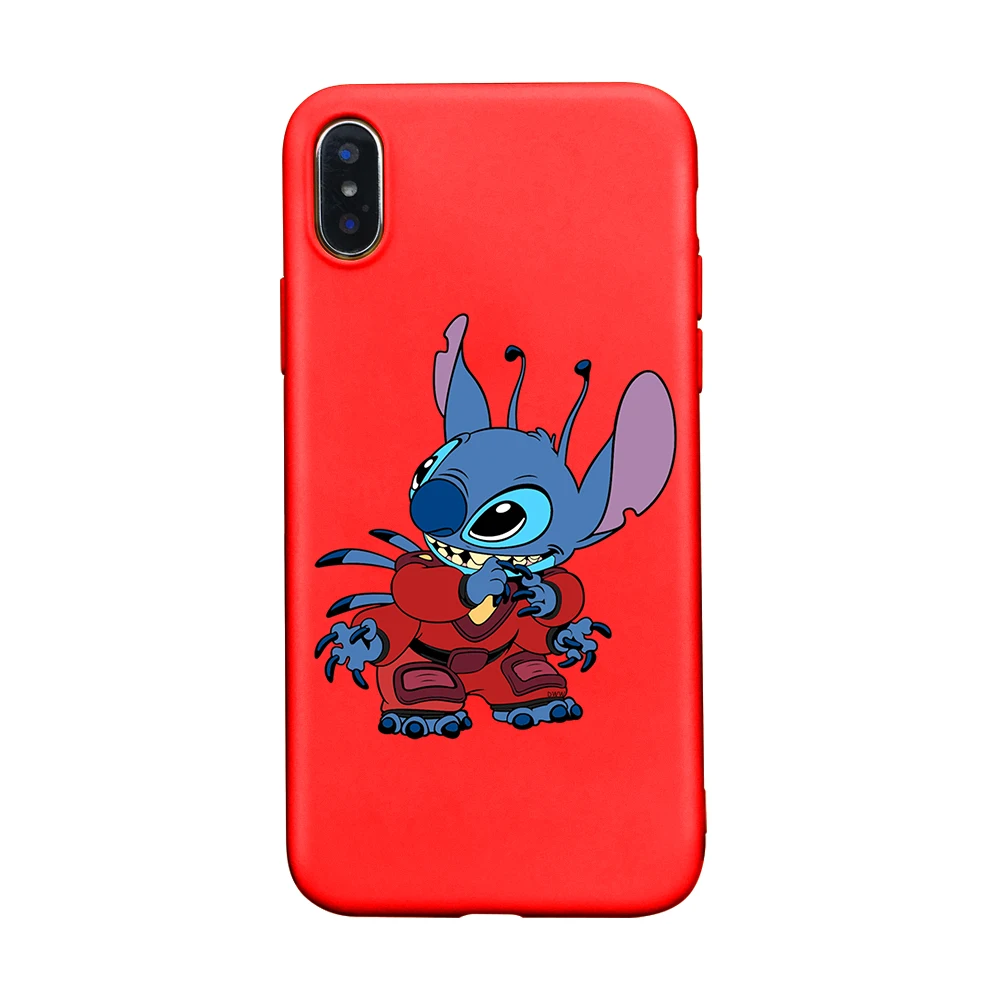 Милый чехол для телефона для iphone 8, 7, 6, 6s Plus, 5S, SE, Ститч, мультипликационный, разноцветный, мягкий, TPU, чехол для телефона для iphone X, XS, XSMAX, XR, чехол - Цвет: red-4312