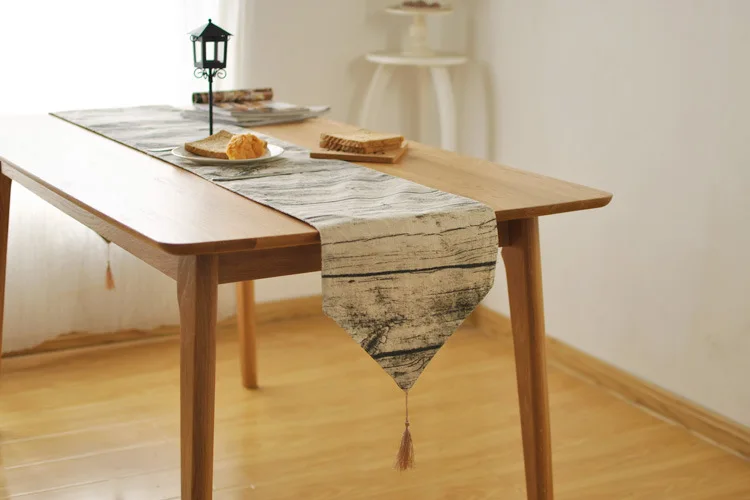 Хлопок винтажный Деревянный Настольная дорожка моделирование с узором