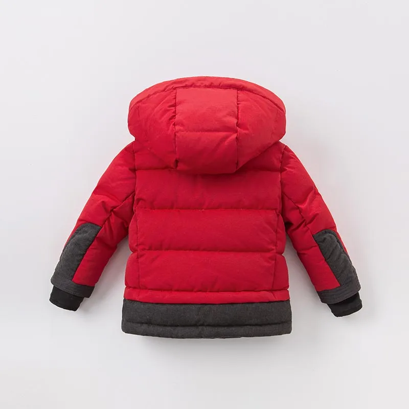 Детский пуховик с капюшоном на белом утином пуху|dave bella|kids padded coatskids winter outerwear |