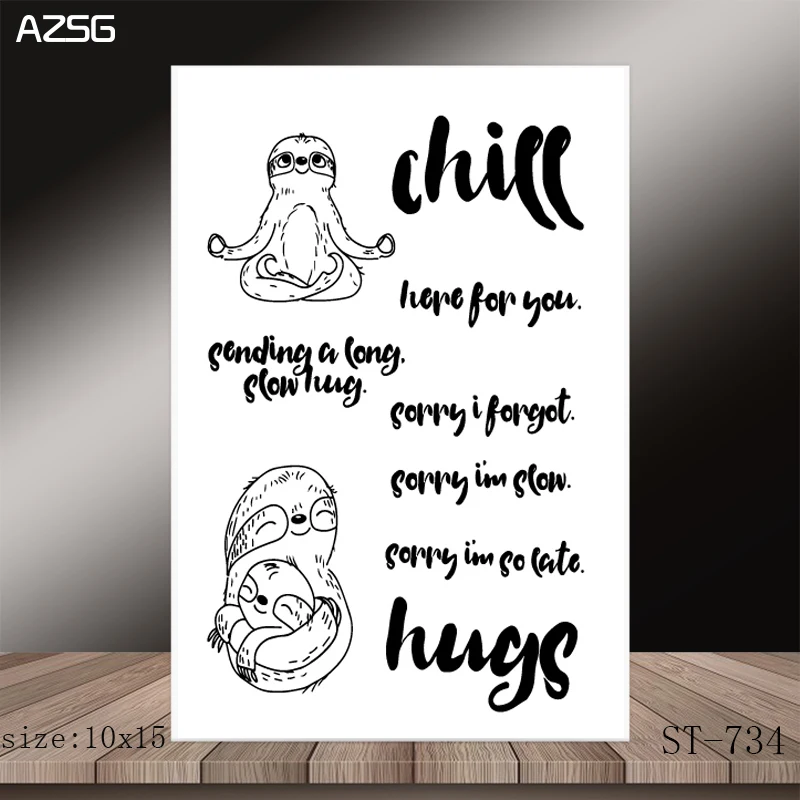 

AZSG Sloths Clear Stamps/Stamp/For Scrapooking/Card Making/Silicone Stamps/Decoration Crafts
