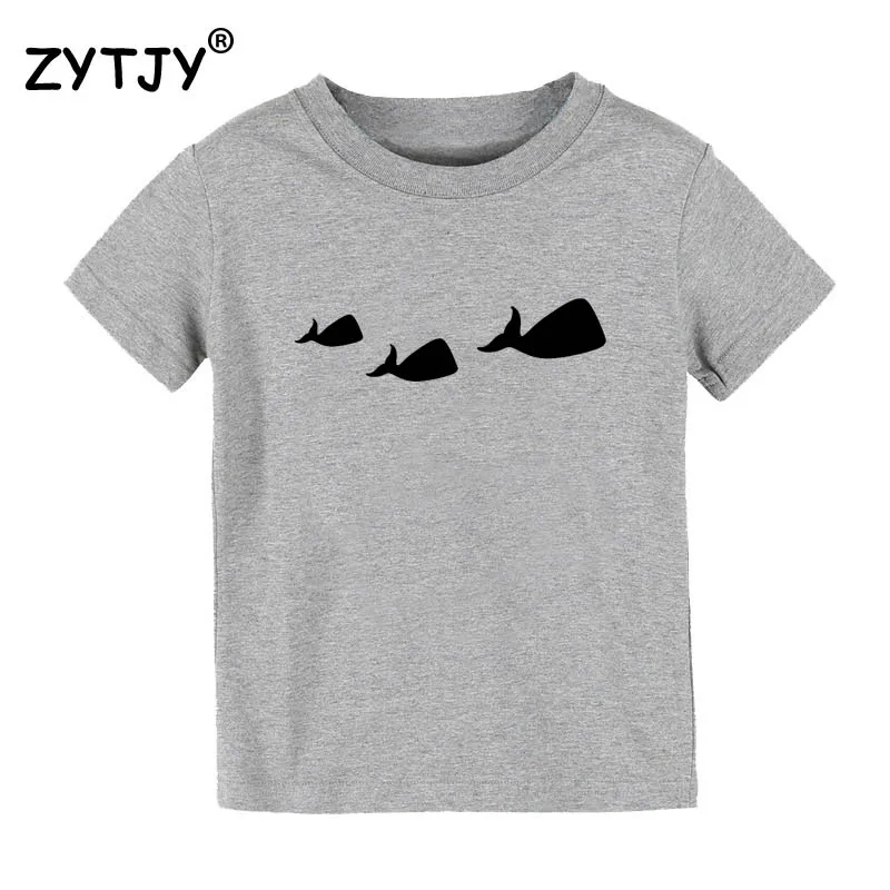 

3 whales Print Kids tshirt Boy Girl t shirt For Children Toddler Clothes Funny Tumblr Top Tees Drop Ship Y-116