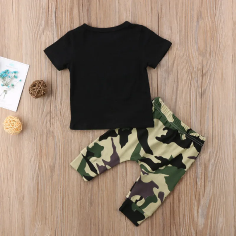 2pcs Baby Boy Camo Clothes Set Newborn Kids T-shirt Tops+Pants Leggings Outfit Toddler Summer |