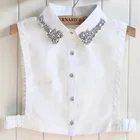 Новинка 2017, Женская хлопковая рубашка с имитацией бусин ручной работы, зимняя измельченная Женская полуэкономная Съемная Имитация кристаллов со стразами