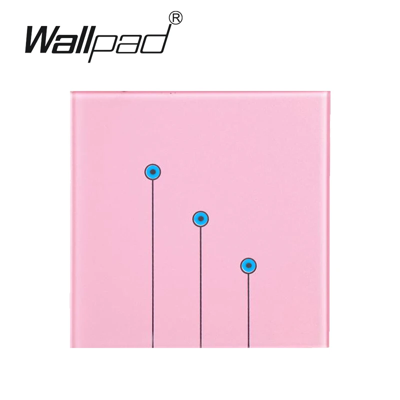

Best 110V~250V Pink 3 gangs 1 way Waterproof LED touch light switches wall switch touch Wallpad Free OEM Switch