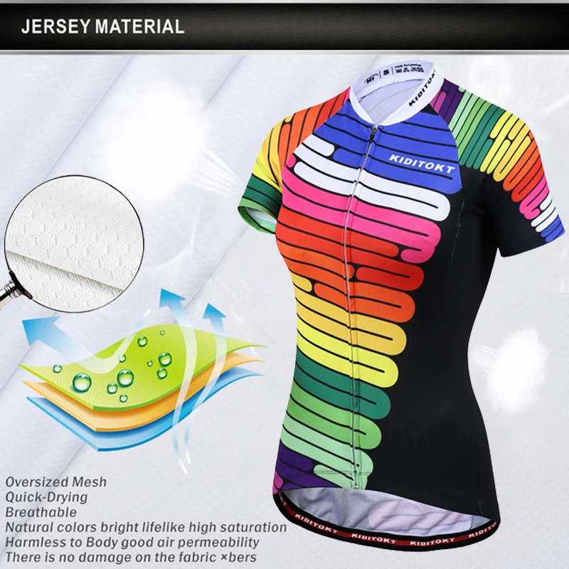 KIDITOKT 2020 Pro Женская велосипедная майка летняя одежда для велоспорта с защитой от