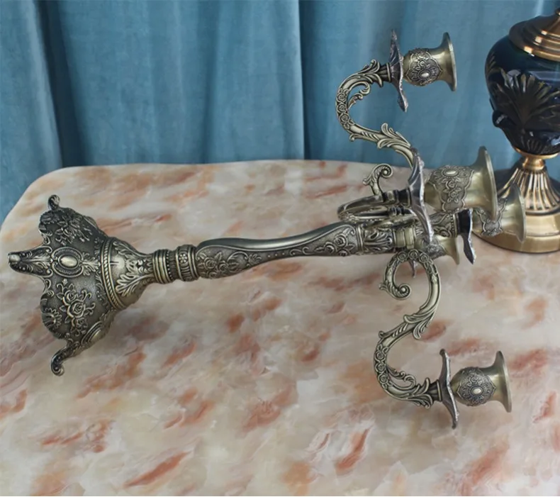 Европейские Классические 5 держателей подсвечников из сплава металла