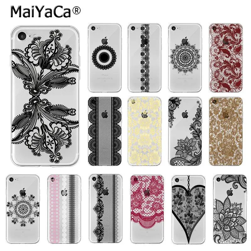 MaiYaCa сексуальный кружевной Цветочный Мягкий силиконовый чехол из ТПУ для Apple iPhone 8