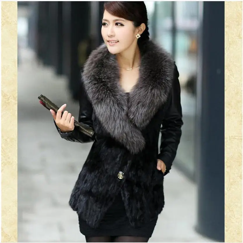 Женская куртка из искусственного меха норки короткая искусственной кожи в стиле