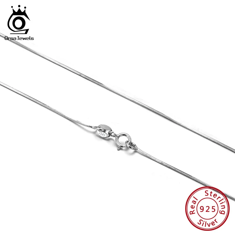 ORSA JEWELS Настоящее серебро 925 пробы женское ожерелье-цепь женское ожерелье простое модное ювелирное вспомогательное оборудование SC19