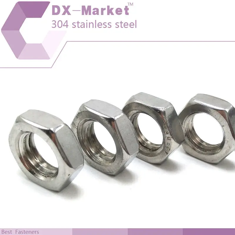 

m18 , 20pcs , Hexagon thin nut , 304 stainless steel Metric thread hex nuts din439 ,B003