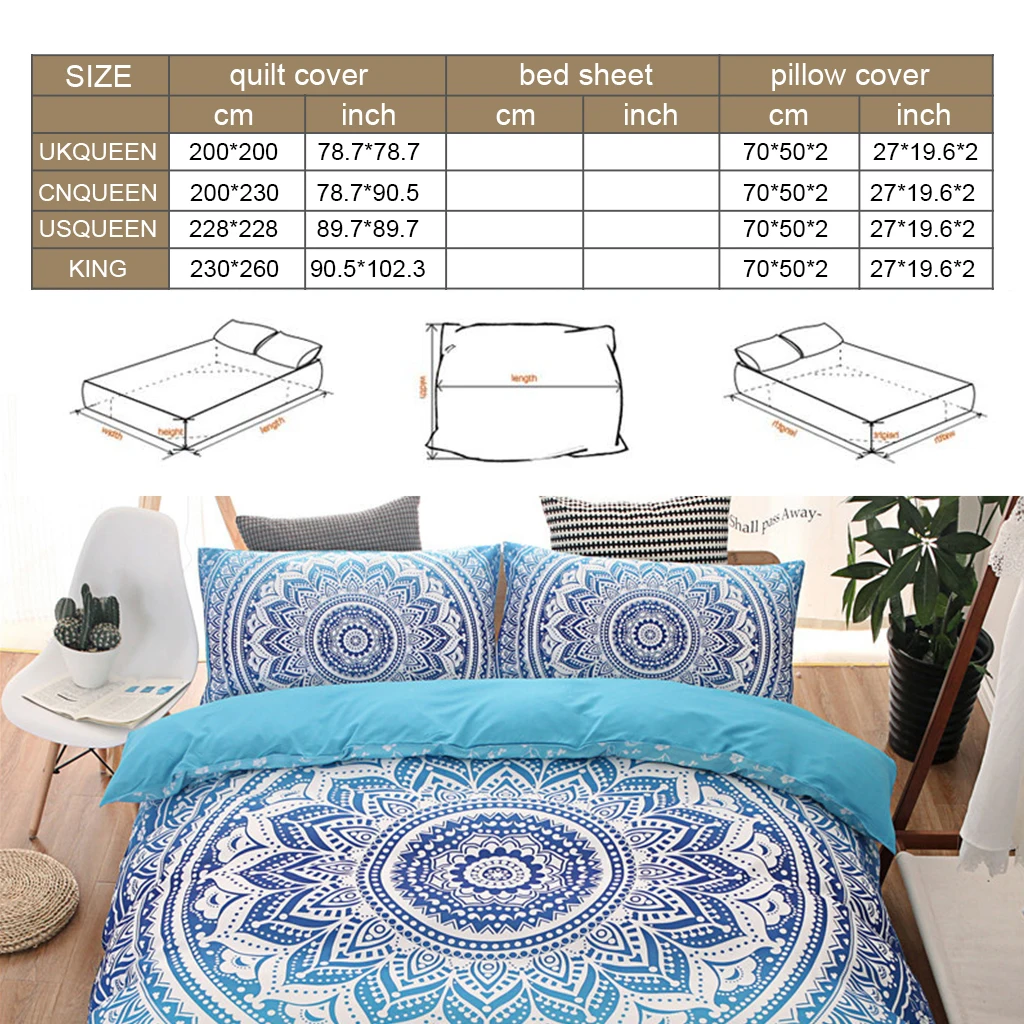 Duvet Cover Sets Bedding Bed Sheet Pillow Chinese Style Polyester Reactive Printing Decoration Bedroom Home 3 PCS | Дом и сад