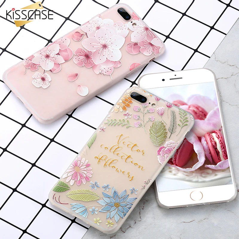 Kisscase цветочные чехлы для iPhone 7 Plus чехол красоты девчушки Мягкий силиконовый 6S