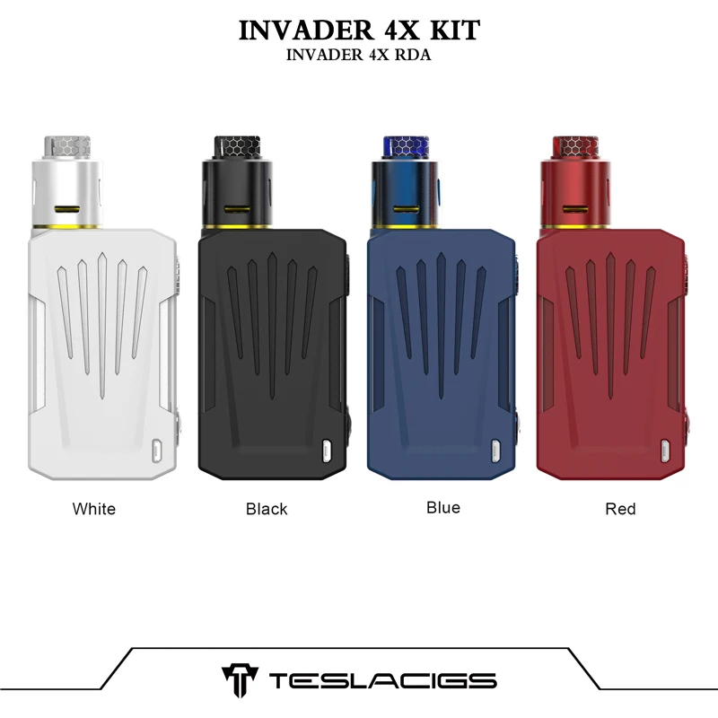 Оригинальный Tesla Invader 4X комплект коробка Mod Vape 280 Вт с захватом RDA электронная