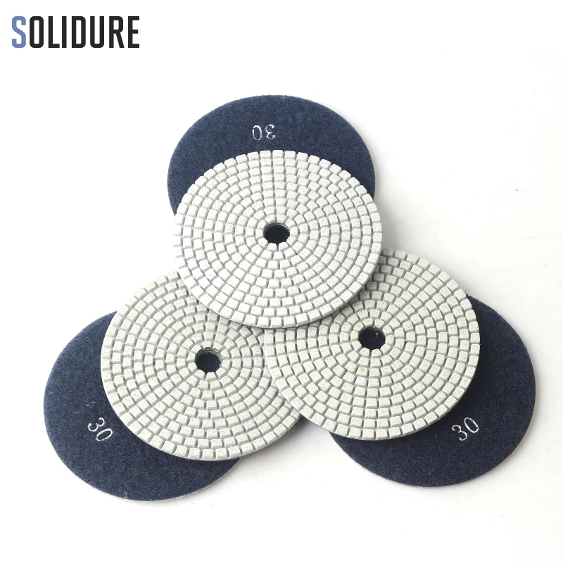 

3pcs/set Grit 30# 4 inch 100mm diamond dry or wet polishing pads for dry polishing granite,marble engineered stone and concrete
