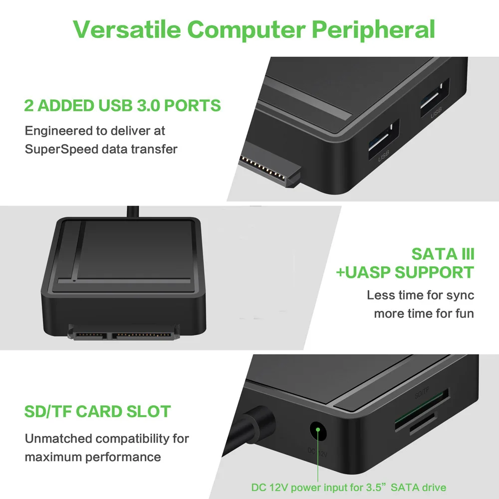 SATA III адаптер с читателем TYPE C + TF/SD Card Reader|Соединители| |