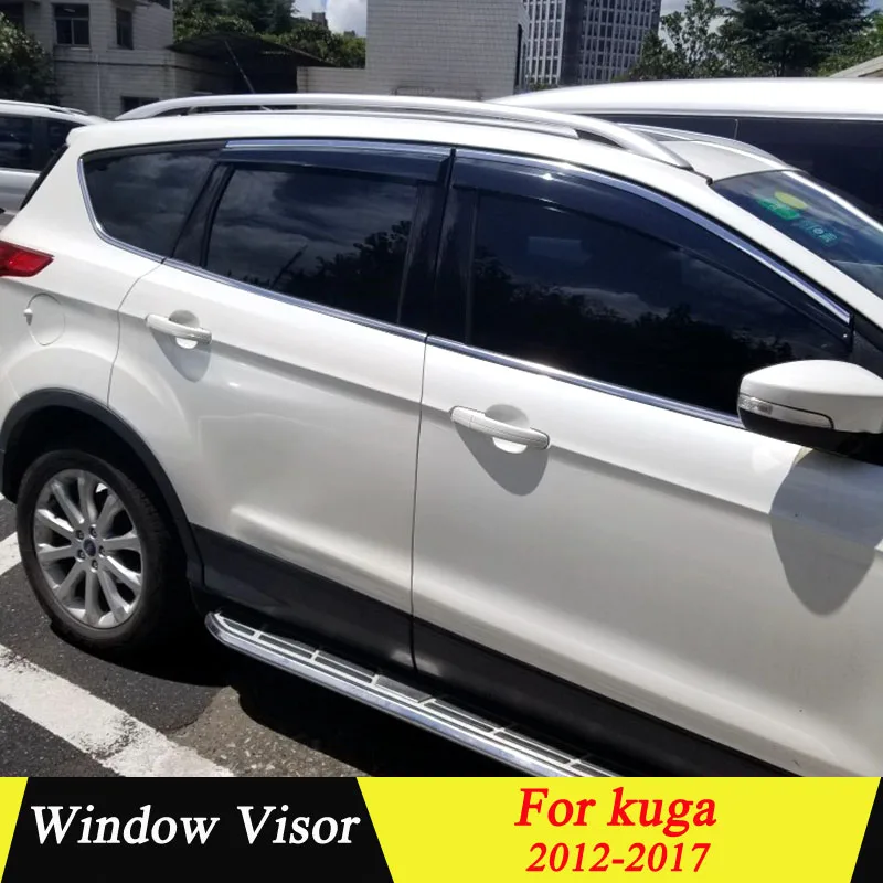 Для Ford kuga 2012- Пластик черное окно козырек Vent Оттенки Защита от солнца дождь дефлектор гвардии авто аксессуары 4 шт./компл