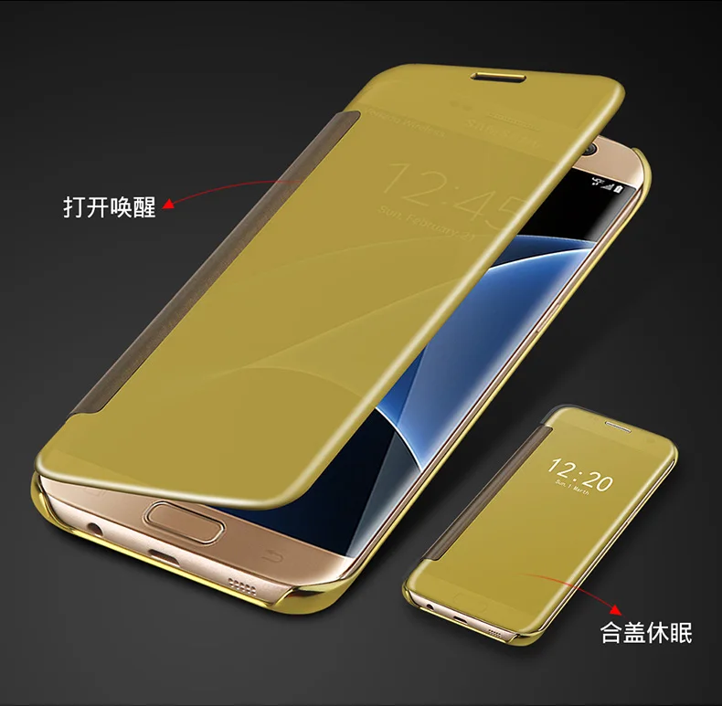 Покрытие Зеркало флип чехол для samsung Galaxy J5 2016 Smart Clear View телефон Обложка J3 J7 2017