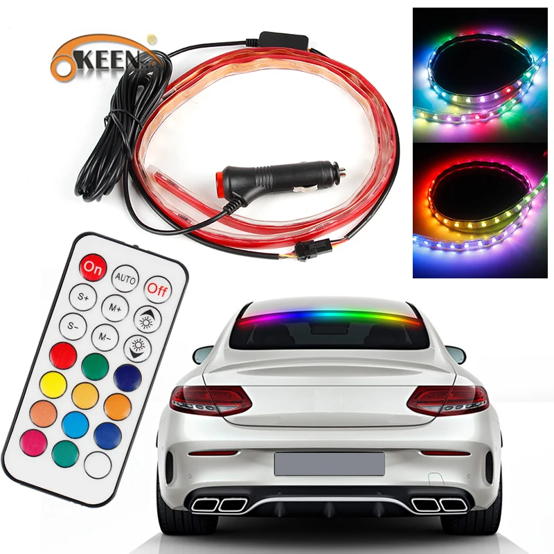 OKEEN Стайлинг автомобиля 90 см Дополнительные стоп сигналы RGB сигнал Светодиодная