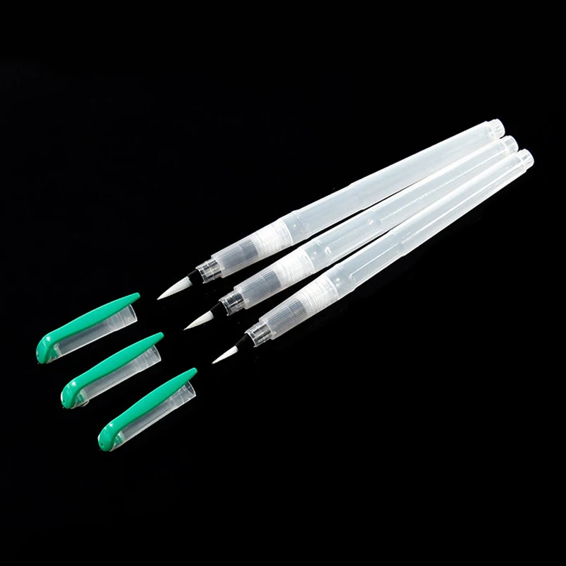 3Pcs Cusp end 3/6 шт, новые цветные мягкие кисти для рисования, маркер, акварельные ручки для рисования, нейлоновые плоские наконечники, многоразовая живопись - Цвет: 3Pcs Cusp end