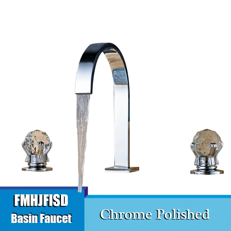 Chrome B FMHJFISD широко распространенный Золотой латунный Смеситель для ванной комнаты с двумя ручками, смеситель для раковины - Цвет: Chrome B