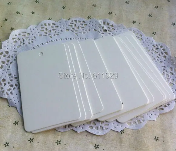 

Free shipping 200 pcs/lot blank white 350 gsm paper tag 6x10cm/baking price tag/clothing hang tag/gift swing tag/labels