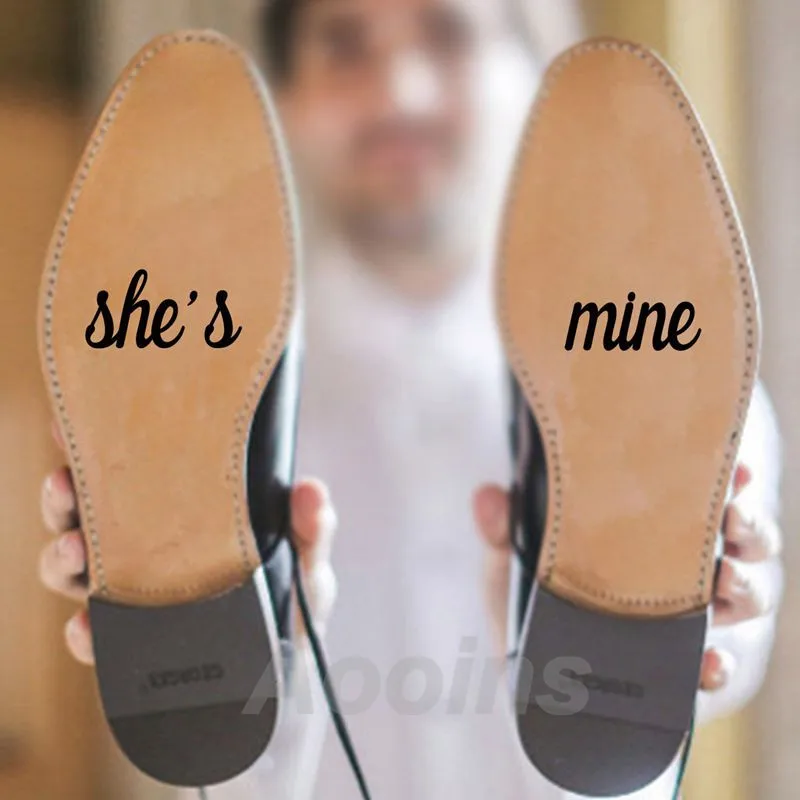 Виниловая наклейка She Is Mine жениха невесты свадебные аксессуары новая обувь